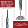 Target Japan KAZE SERIES CEROS 90% Вольфрамовый набор дротиков с мягким наконечником 19 г, оперения и стержни K-Flex № 6, 2BA, черные наконечники Pixel - DLC Синее покрытие (03)