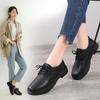 Spring British Style Student Girl Leather Shoes Full Black Office Business Lace Up Women Oxford
