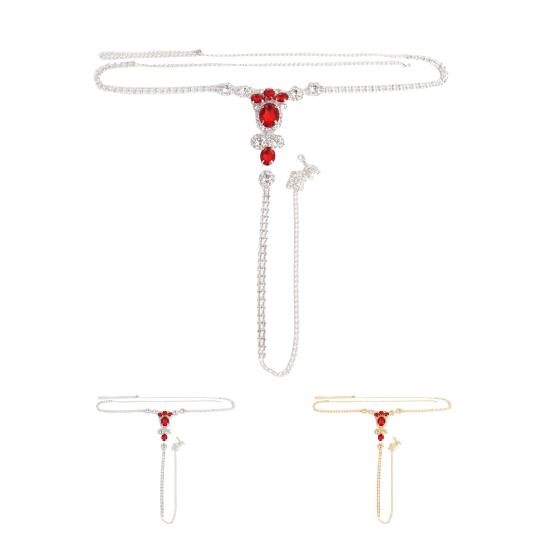 Body Chain Sexy Shiny Faux Gemstone Adjustable Sparkling Decorative Gift Full Rhinestones Thong Panties Chain Jewelry Daily Wear