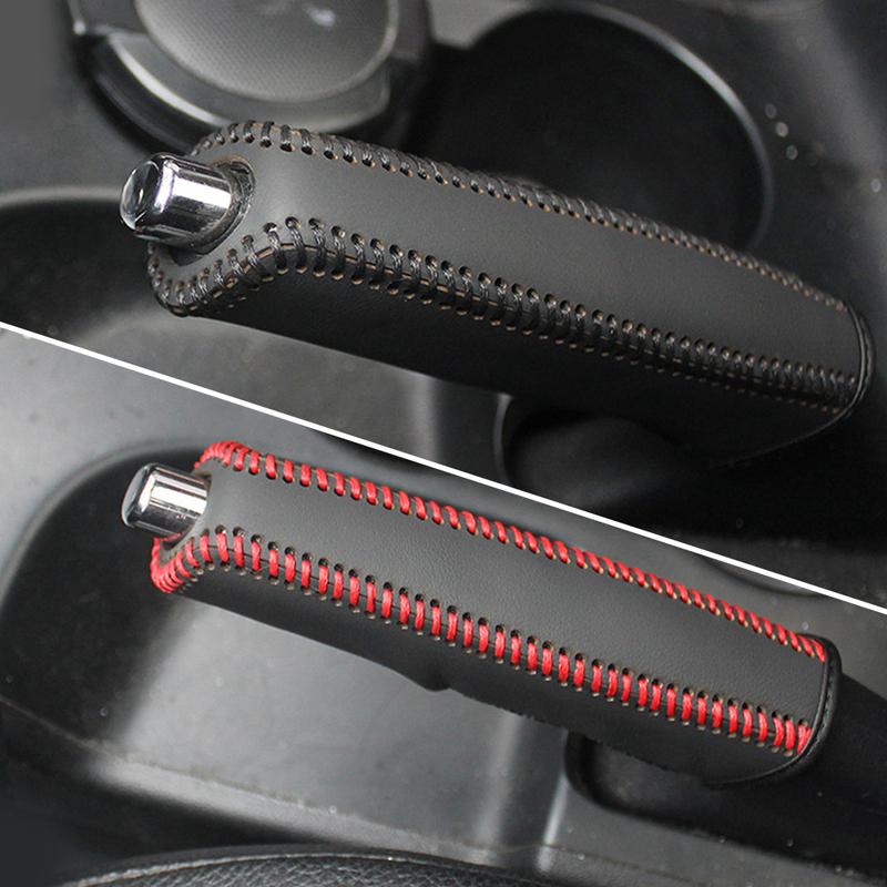 PU Leather Car Gears Handbrake Cover Shift Lever Cover Collars Handbrake Cover Hand Brake Cover Anti-Skid Auto Parking Brake
