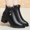 Women's Autumn and Winter, New Boots    and Elderly Women's Shoes Warm Velvet Leather Shoes Mother Shoes Soft Leather Cotton Shoes