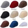 Summer Fashion Men's Linen Gatsby Berets British Western Style Newsboy Golf Flat Ivy Hat Driving Flat Cap