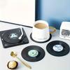 6 Vinyl Record Coasters Creative Retro Classic Nostalgic Rock CD Anti Slip Insulation Pads Desktop Decoration