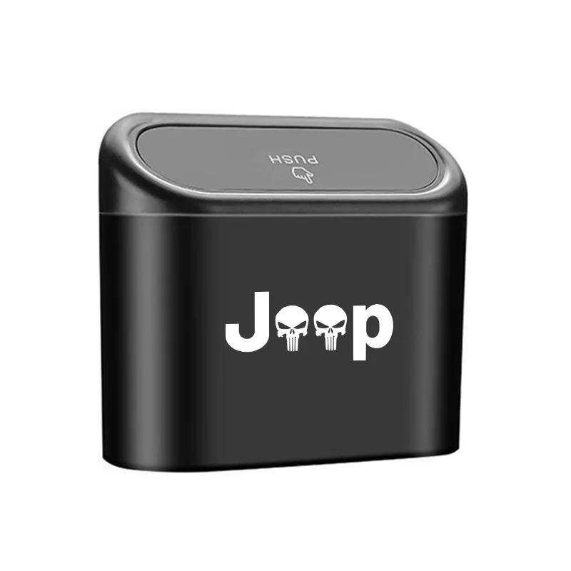 For Jeep Car Door Trash Can Garbage Bin Storage Box Auto Accessories For Jeep Grand Cherokee Wrangler JK Gladiator Compass Re