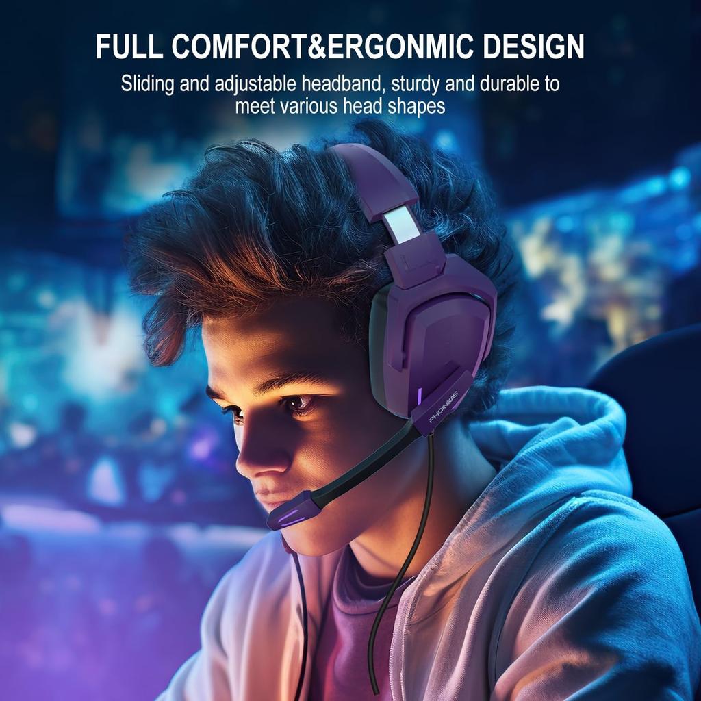 Игровая гарнитура с микрофоном, стереогарнитура для PS4 PS5 ПК Xbox One Nintendo Switch, игровые наушники-вкладыши для ноутбука/планшета