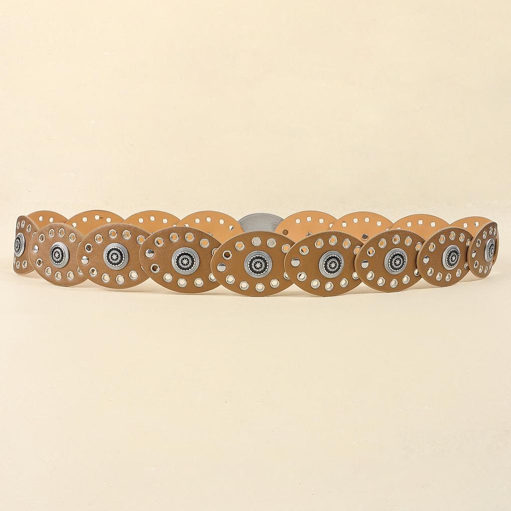 Женский ретро-платье с овальным поясом-люверсами в стиле пустоши