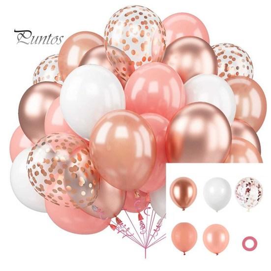 Набор из 50 латексных шаров, металлические шары-конфетти, легко собираемые праздничные шары с лентой для детей, дня рождения, детского праздника, свадьбы, принадлежности