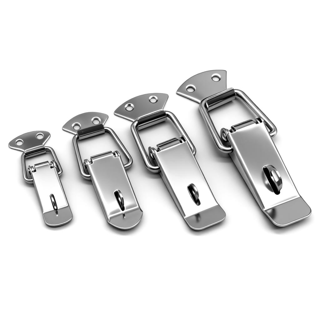 Stainless Steel Toggle Latch Clamp Hasp Lock Luggage Metal Buckle with Spring Loaded Toggle Latch for Cabinet Wooden Case Box