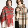 Luxury Plaid Scarf Winter Warm Cashmere Women Long Pashmina Foulard Female Scarves Lady Tassel Shawl Wraps  Design New