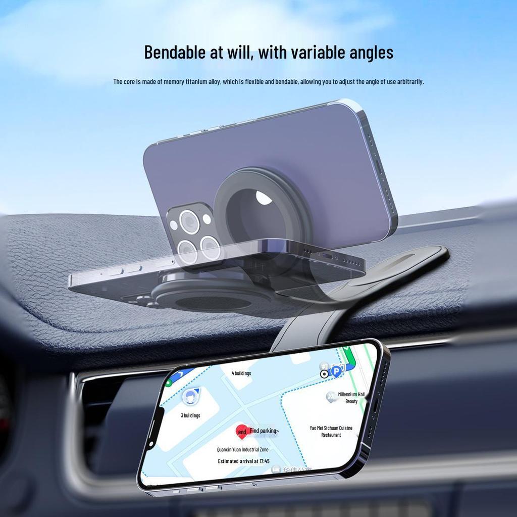 Magnetic Car Dashboard Phone Holder - Foldable & MagSafe Compatible