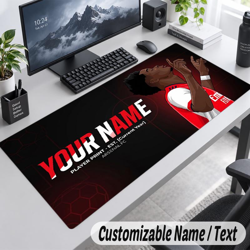 Custom Name Text Mouse Pad Bukayo Saka Personalized Desk Pad For Work And Gaming