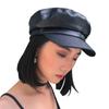 Autumn Winter Fashion Ladies Beret PU Leather Beret Hat Painter Hats Outdoor Leisure Flat Top Military Caps Spring Casual Berets