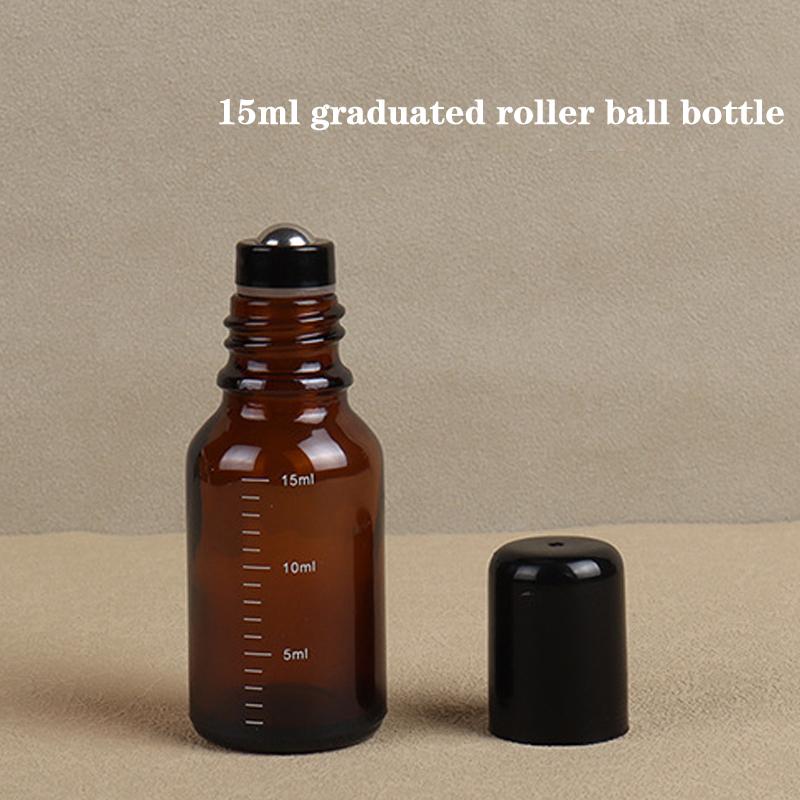 1 шт. 5 мл, 10 мл, 15 мл, 20 мл, 30 мл, 50 мл, пустые коричневые рулонные стеклянные бутылки с шариком-роликом для духов, эфирное масло, жидкие вещества