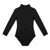 Детский купальник с длинными рукавами и воротником-стойкой, профессиональный балетный танцевальный трико для девочек, гимнастическое боди, комбинезон