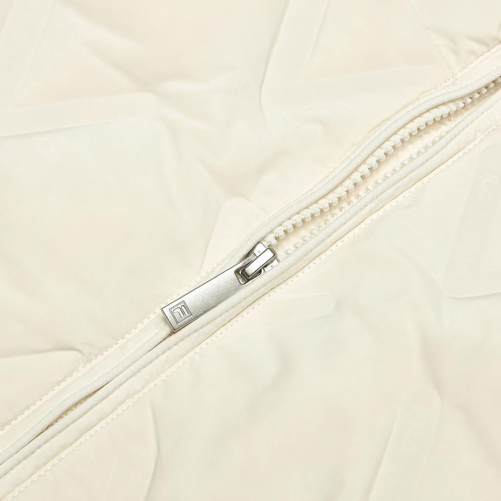 Fila Emerald Solid Color Casual Loose Stand Collar Thin Down Jacket Women Jacket Mist-Lotus-White F11W344927F-IV