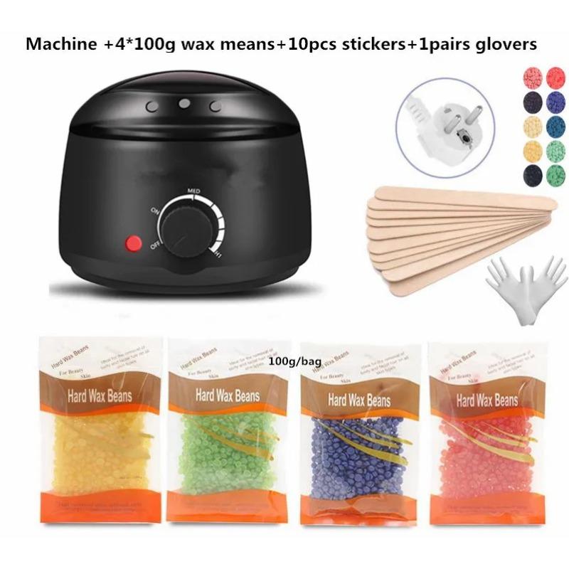 Электрический воск для удаления волос-нагреватель восковых бобов, 10 шт., деревянные наклейки, наборы для удаления волос, набор для депиляции Cera, депилятор