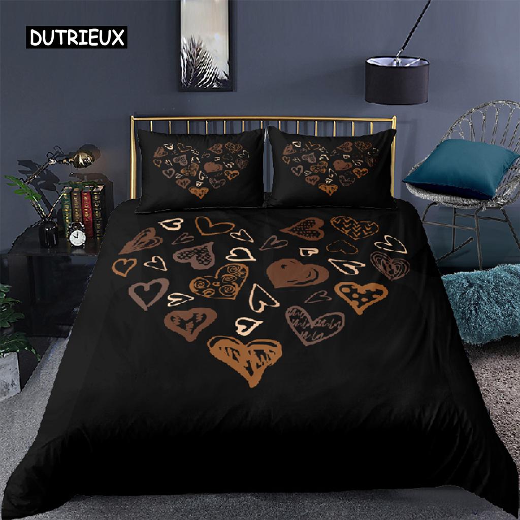 Пододеяльник Love Swan Романтический комплект постельного белья из микрофибры Покрывало King Full для влюбленных пар День святого Валентина Декор для дома