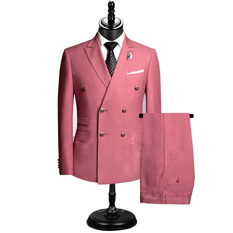 Мужской костюм Slim Fit формальный деловой рабочий костюм комплект из 2 предметов (Куртка+Брюки)