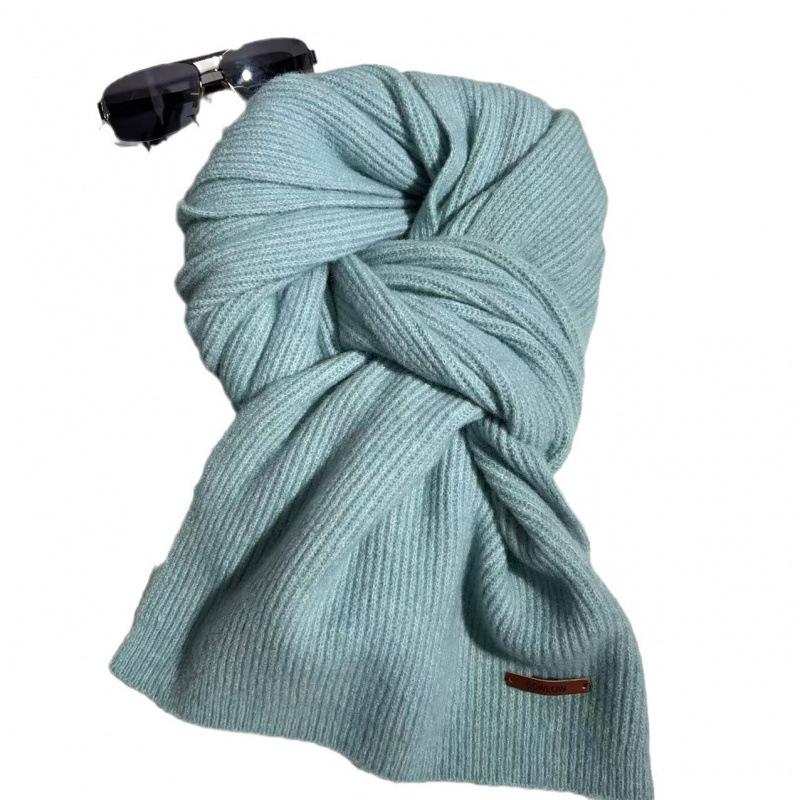 Warm and Versatile Imitation Cashmere Knitted Scarf for Women Solid Color New Style High End Winter All Match Scarf for Women