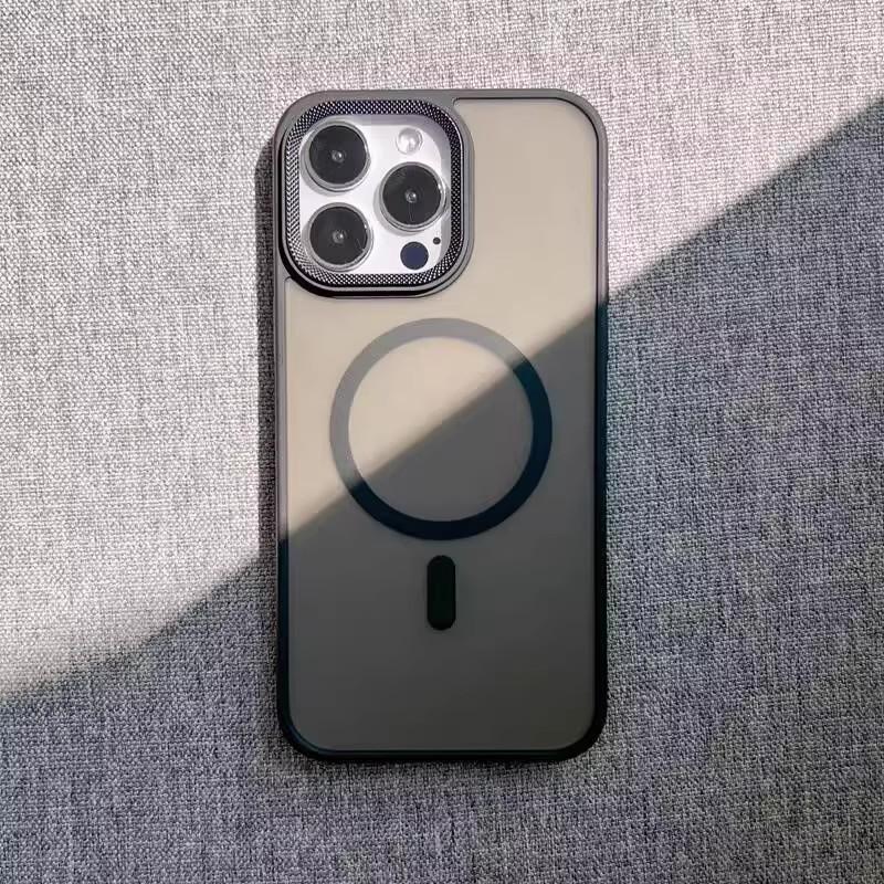 Подходит для iPhone17 Чувствительный к коже Магнитный чехол для мобильного телефона Металлический узор Объектив Apple 16 ProMax Противоударный 15 Защитный чехол