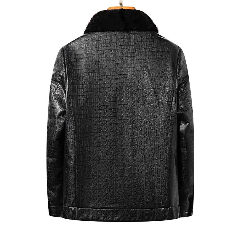 Новая зимняя мужская пуховая куртка, мужская модная повседневная куртка из натуральной кожи с воротником из норки, кожаная куртка среднего возраста