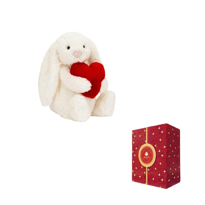 JELLYCAT День святого Валентина Заяц Бонни Красное Сердце Кукла Плюшевая Кукла Высота 18/31 см