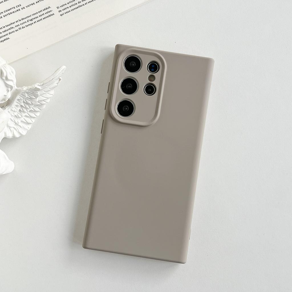 Подходит для Samsung S25Ultra жидкий силикон S24 мягкий чехол флокированный однотонный чехол для мобильного телефона простой S23 защитный чехол
