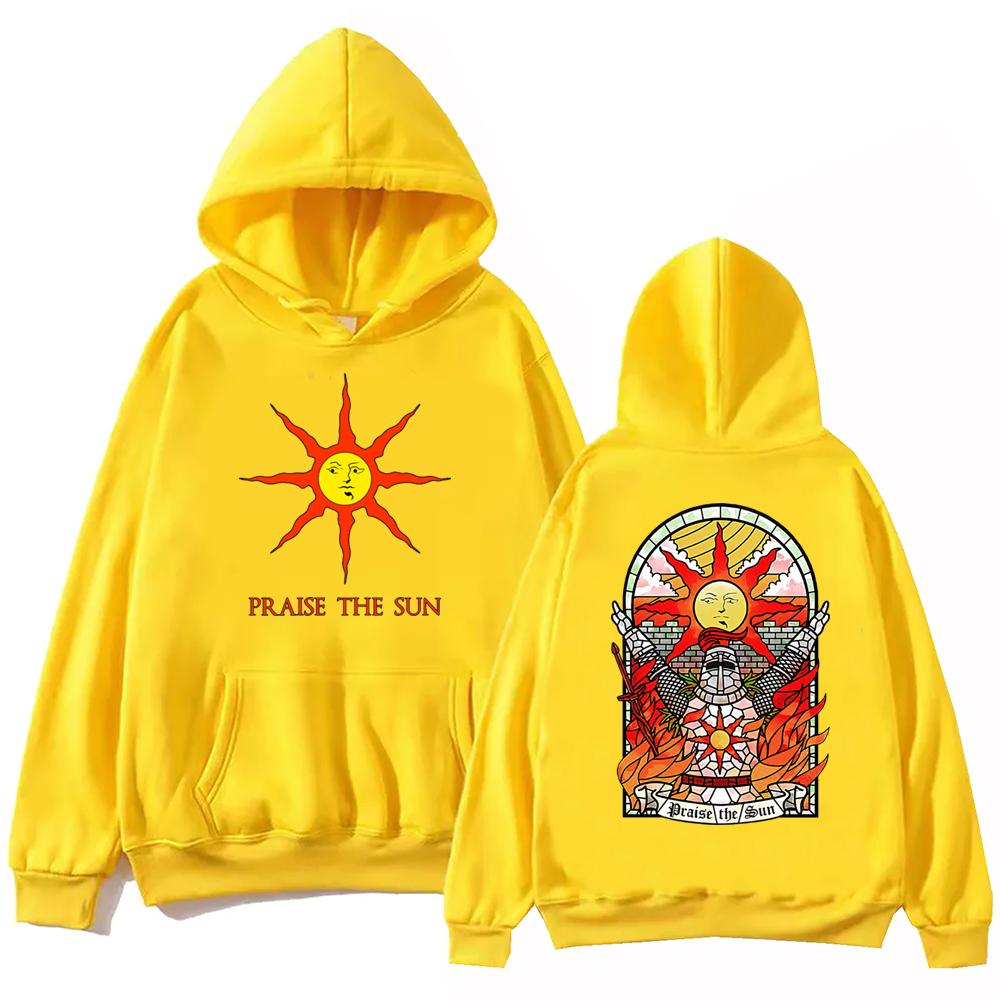 Худи Dark Souls Praise The Sun Харадзюку Хип-хоп Пуловер Топы Толстовка Подарок для фанатов