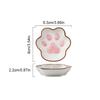 1Pc Cute Cat'S Paw Taste Dish Ceramic Cartoon Dessert Plate Soy Fruit Sauce Dish Seasoning Bowl Household Dip Dishes Bowl