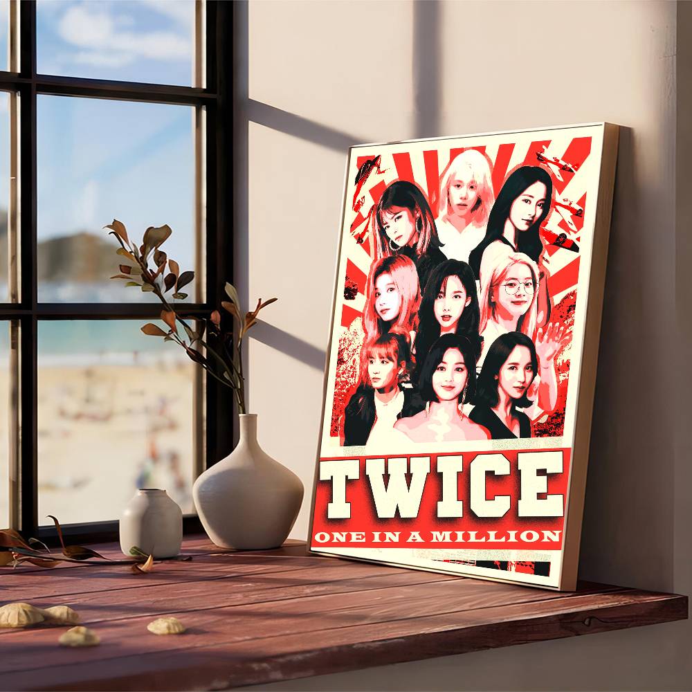 Холст Картина Kpop T-twice Хорошее Качество Печать и Постеры Водонепроницаемая Бумажная Наклейка Кофейня Бар Постеры Наклейки на Стену