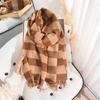 Шарф осенне-зимней атмосферы имитация кашемира двухсторонний клетчатый шарф женская теплая верхняя шаль простой шарф