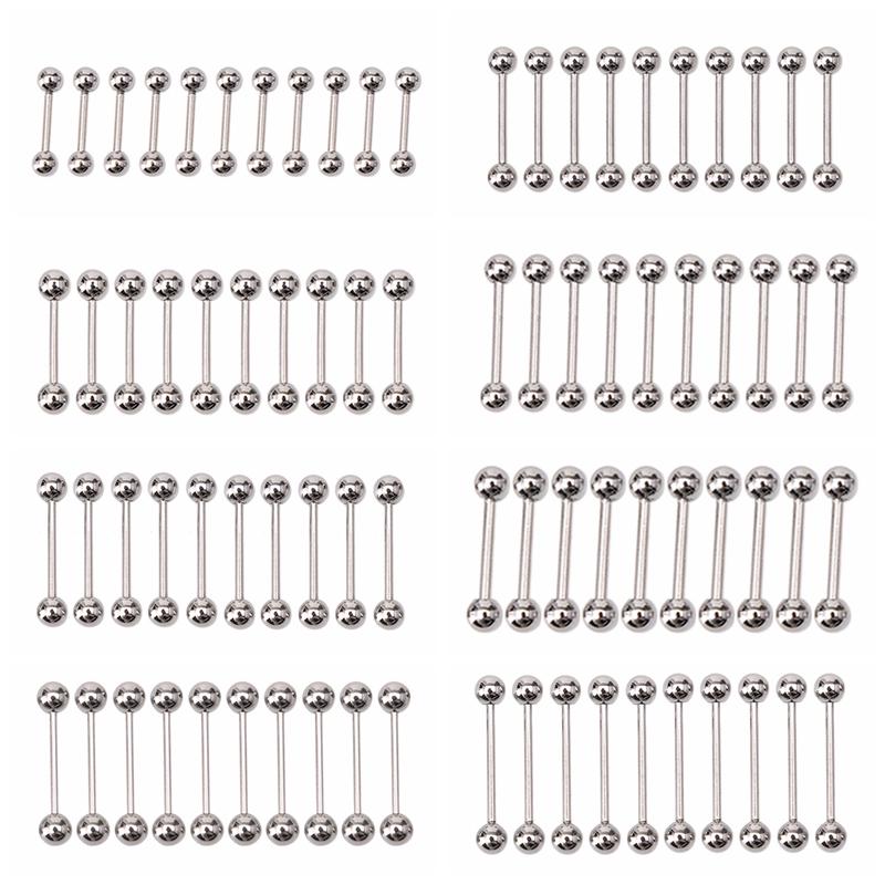10 шт. нержавеющая сталь шарик язык пупок сосок штанга кольца стержни пирсинг тела