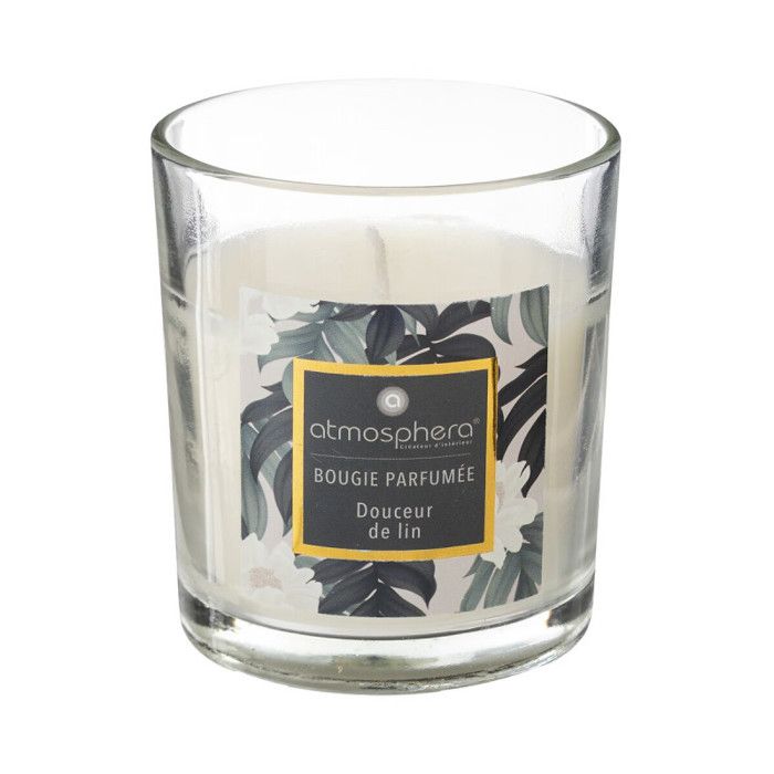 Bougie parfumée "Neda'" 110 g pot verre bois Atmosphera.