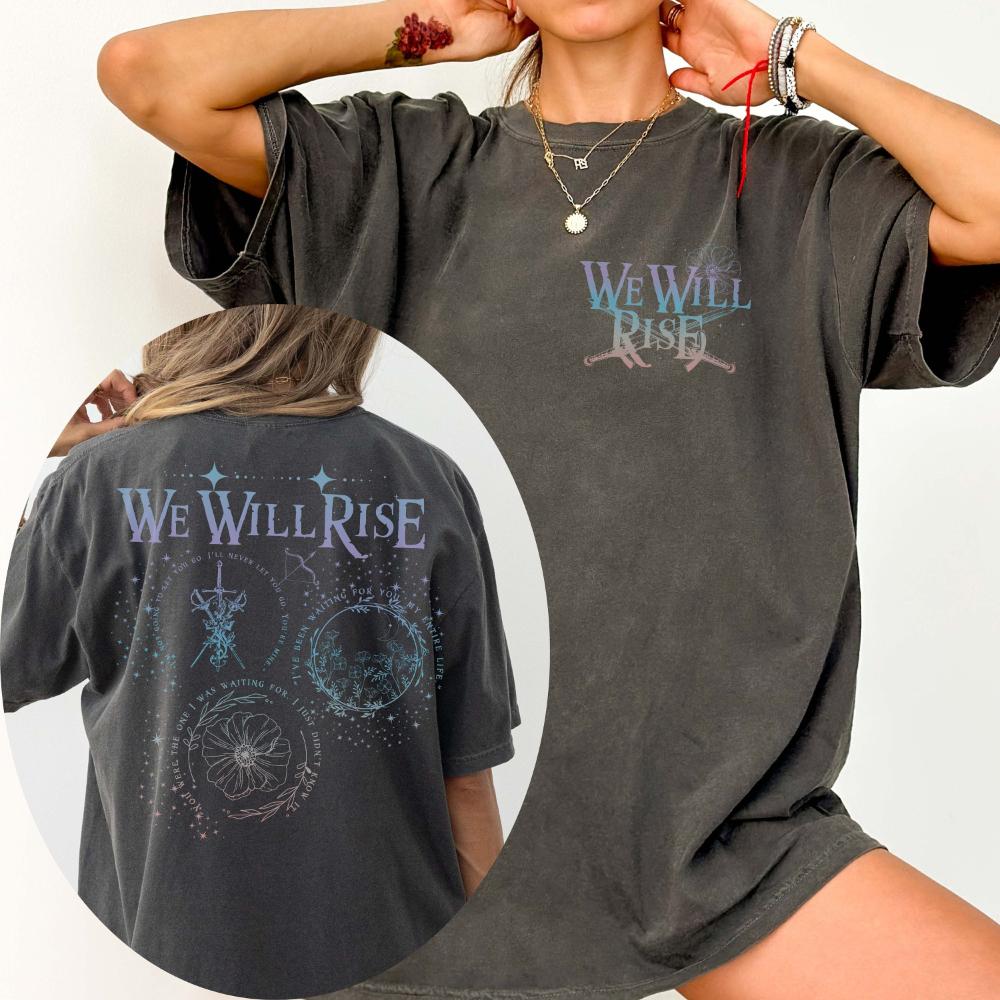 From Blood and Ash T Shirt We Will Rise Merch Jennifer ArUnisextrout Poppy and Hawke Short Sleeve Tshirts for Summer Unisex