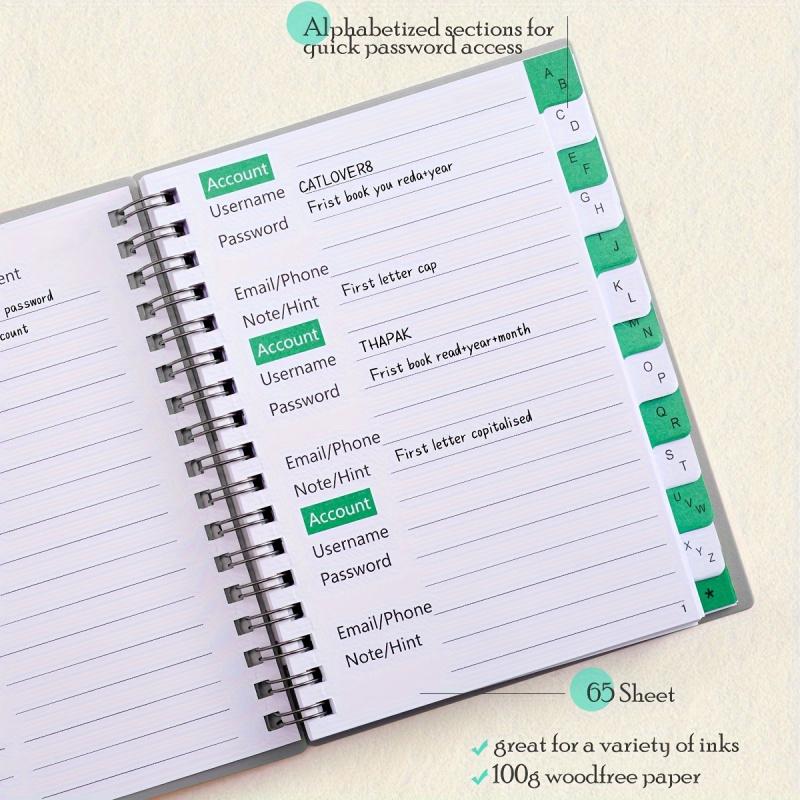 1 Password Storage Book, Letter Password Log and Organizer, Mini Size Personalized Password Log