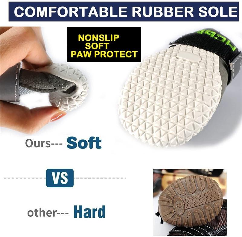 Дышащая обувь для собак, светоотражающие прочные нескользящие ботинки для собак, защита лап для щенков на открытом воздухе, резиновая подошва для пеших прогулок и бега