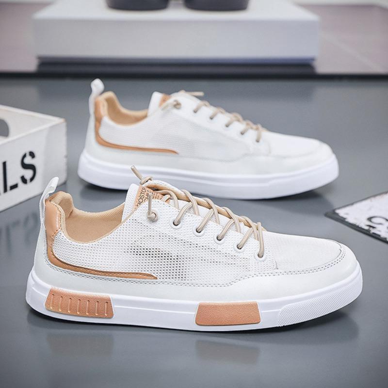 Модная трендовая мужская сетчатая дышащая повседневная обувь лето новая легкая обувь на плоской подошве вулканизированная обувь на шнуровке с перфорацией скейтборд кроссовки