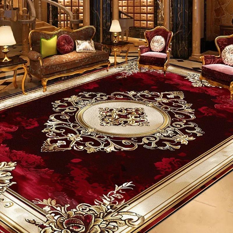 Великолепный Ретро Европейский Ковер Гостиная Большая Площадь Украшение Зона Дивана Коврики для Спальни Гардеробной Нескользящие Напольные Коврики