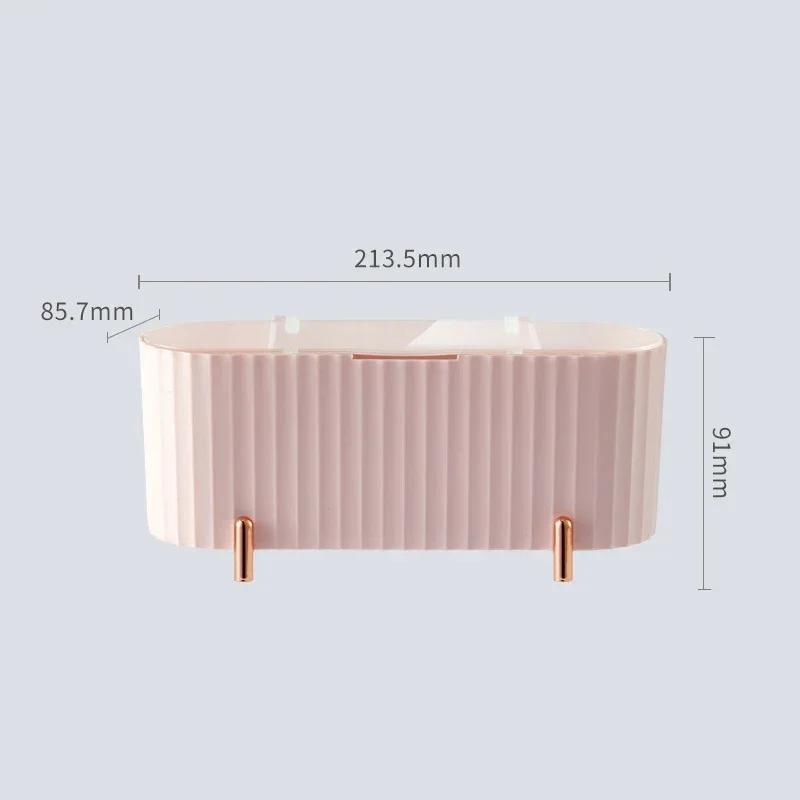 Desktop Cosmetics Storage Box Dust-proof Makeup Organizer For Cotton Pads Swabs Beauty Egg Holder Bathroom Jewelry Organizer