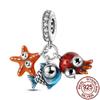 Компоненты для браслета-шарма с морской тематикой Металл Медь Морская звезда Ракушка-конус Осьминог Морская черепаха Рыба Компоненты-бусины Совместимы с браслетом Высокое качество Тонкая работа
