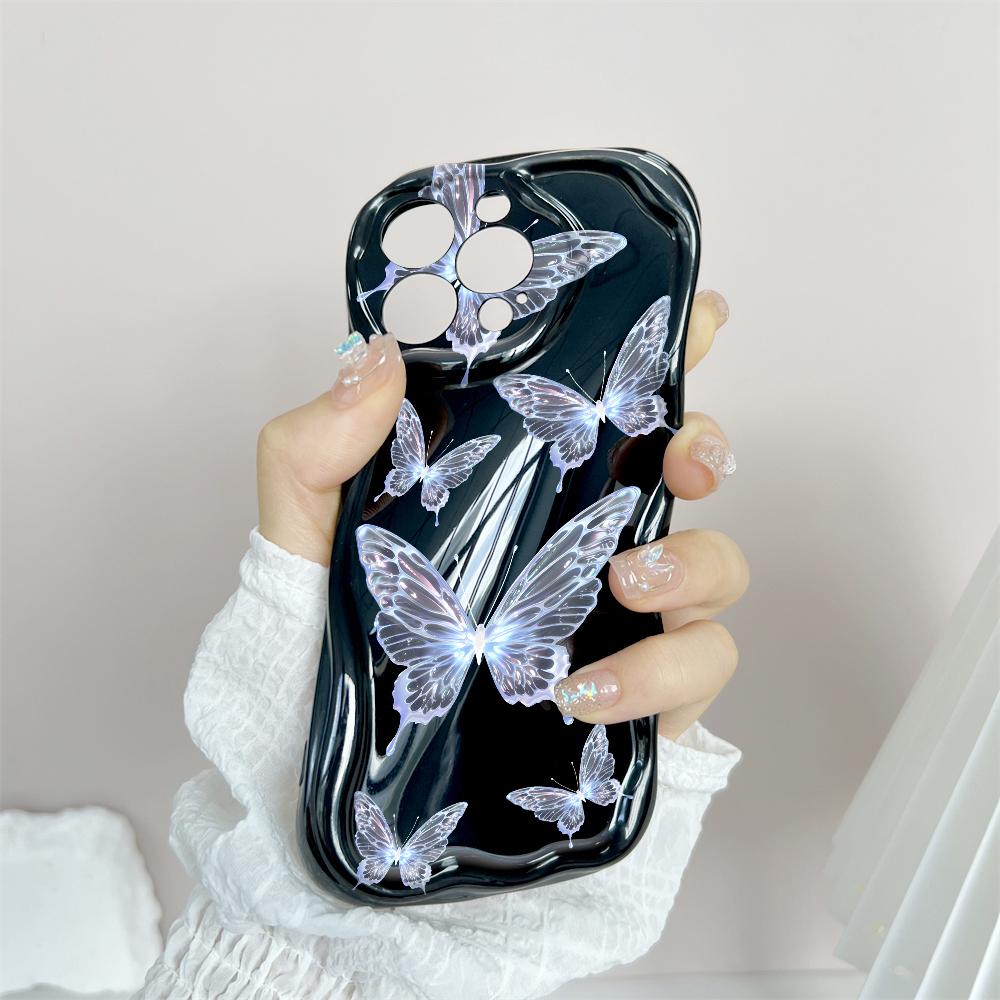 Мультяшный узор, кремовая текстура, мягкий силиконовый чехол с волнистыми краями, чехол для телефона IPhone Samsung Huawei Honor Xiaomi Redmi OPPO Realme Vivo Infinix