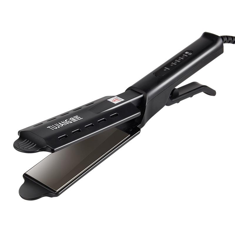 Большой выпрямитель для волос для парикмахерских с безопасной завивкой внутрь - Широкая гладильная поверхность, бережный к волосам