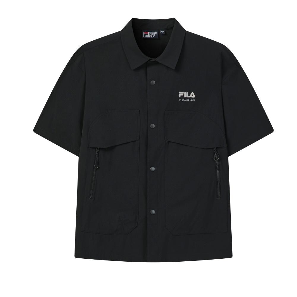 Fila Оригинальная повседневная рабочая рубашка с эффектом прохлады для мужчин Черная F11M629406FBK