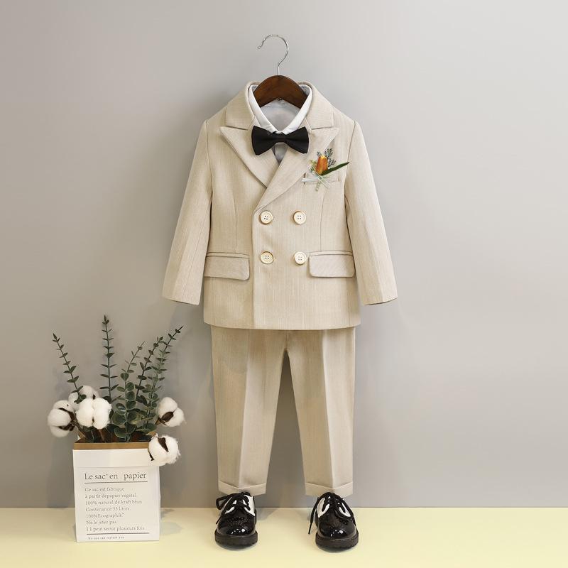 Children's Suit Formal Wear Spring Set Flower Boy Wedding Outfit Baby First Birthday Suit Boys Performance Costume