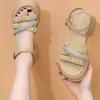 New Women's Sandals One-word Buckle Summer Sweet Fashion Thick-soled Non-slip and Thin Versatile Open-toed Shoes