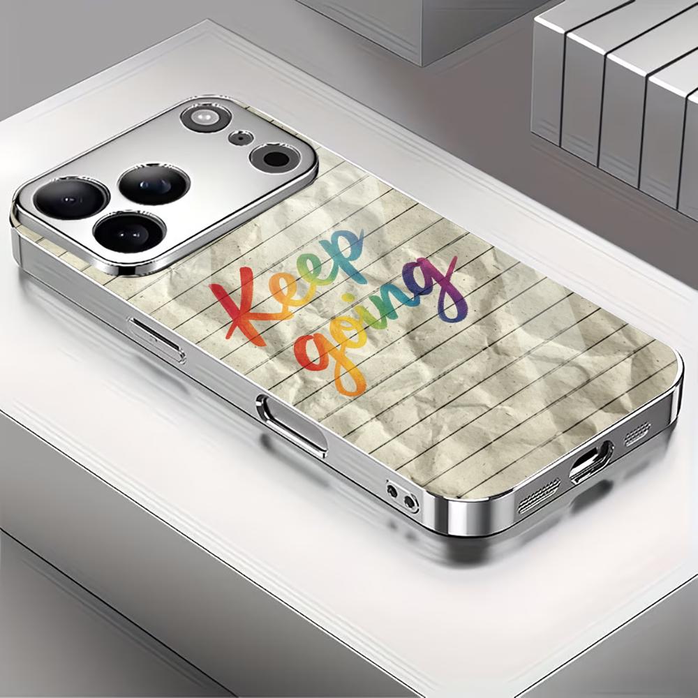 Красочный мотивирующий бумажный чехол для телефона funda iphone для iPhone 17 pro max чехол стекло для iPhone 17 16 15 14 13 pm Pro Plus