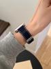 Цветной шерстяной ремешок из кожи в клетку для Apple Watch Series 10/9/8/7/SE