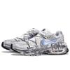Nike Air Max Fusion Da Vinci Custom, Royal Blue Leather Lightweight Low top Casual Shoes Women's Silver Gray CJ1671-100(TeamM-)