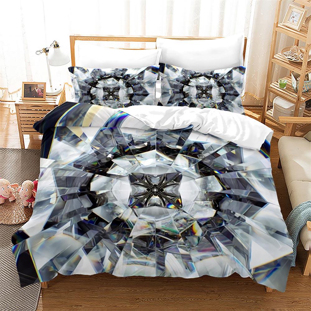 Комплект постельного белья Diamond Duvet Cover, абстрактный арт, подарок на День святого Валентина для девочек, женщин, пар, комплект постельного белья размера King Size, полиэстеровое одеяло, чехол