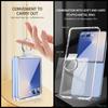 Роскошный чехол с кольцом-держателем для Samsung Galaxy Z Flip 7 6 5 4 3 ZFlip7 ZFlip6 Пряжка для пальца Однотонный Матовый Ударопрочный ПК-чехол